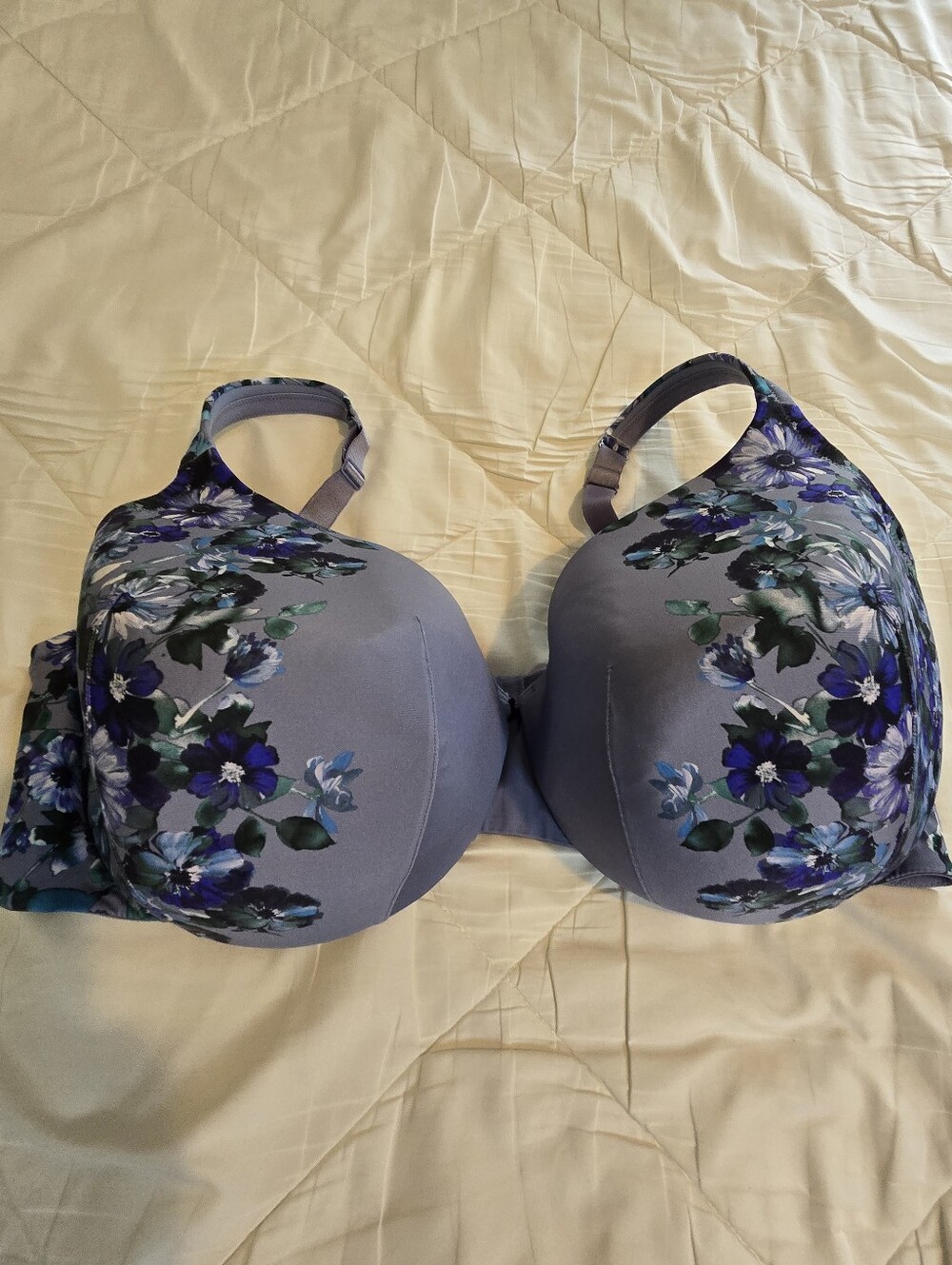 Lane Bryant Cacique Blue Lightly Lined UW Full Coverage Side Boning Bra SZ 48G